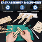 3D Wooden Puzzle for Adults: 3-in-1 DIY Wooden Puzzles Knife Kit - Image 3