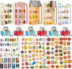 164pcs Miniature Supermarket Shelves Furniture Model 4 Layers Shelf Display by HSJH