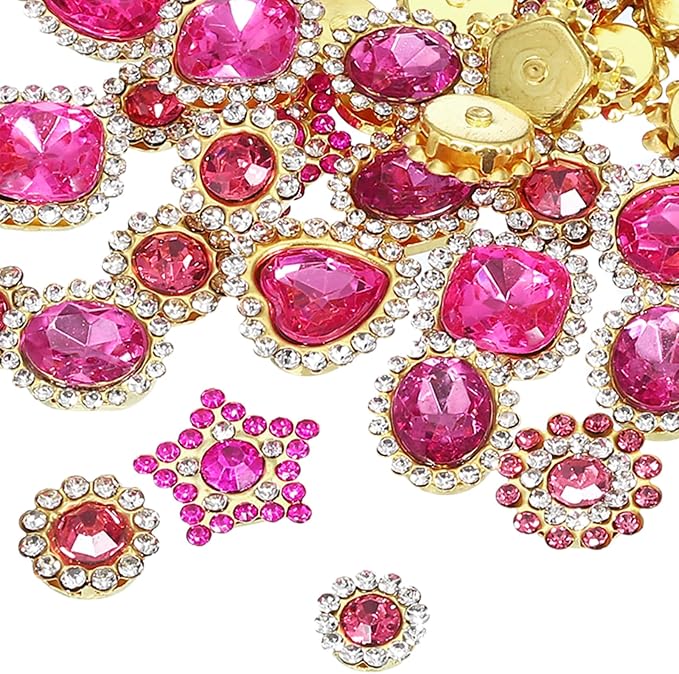 PATIKIL Sew on Rhinestones Crystals, Rose Red by PATIKIL