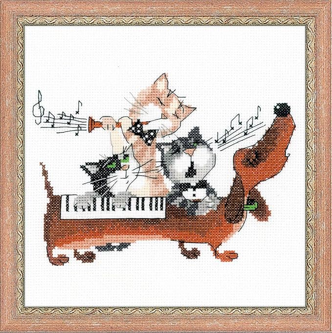 RIOLIS - Dachshund Blues 1495, Dogs Cross Stitch Kits 7, Counted Cross Stitch by RIOLIS