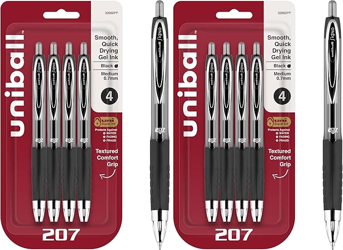 Uni-Ball 207 Retractable Gel Pens, Medium Point by uni-ball
