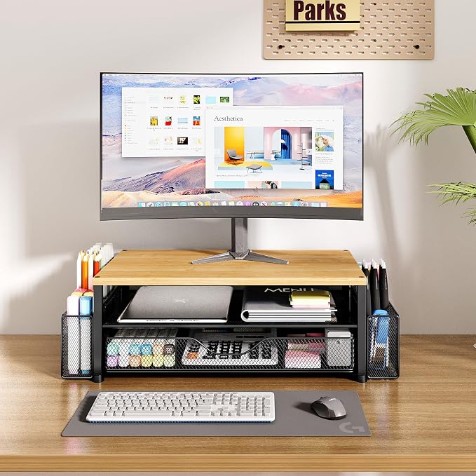 OPNICE Desk Organizers and Accessories, Computer Monitor Stand Riser - Image 2