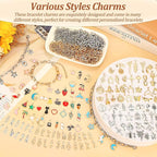 Mckanti 674 Pieces Charm Bracelet Making Kit, Including Paperclip Chain - Image 4