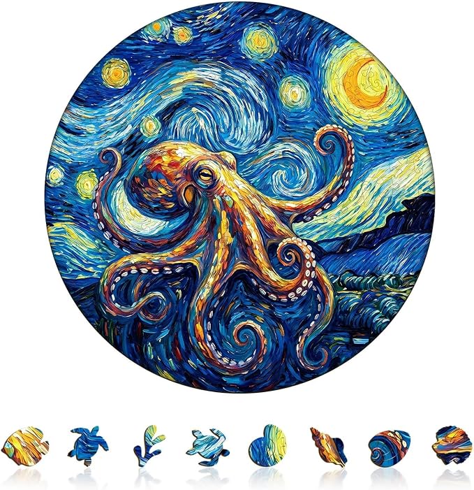 Ocean Night Octopus Puzzles Adults Gifts by Jollitot