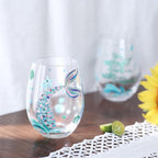 NymphFable Stemless Wine Glasses Hand Painted Mermaid Set of 2 Personalised - Image 3