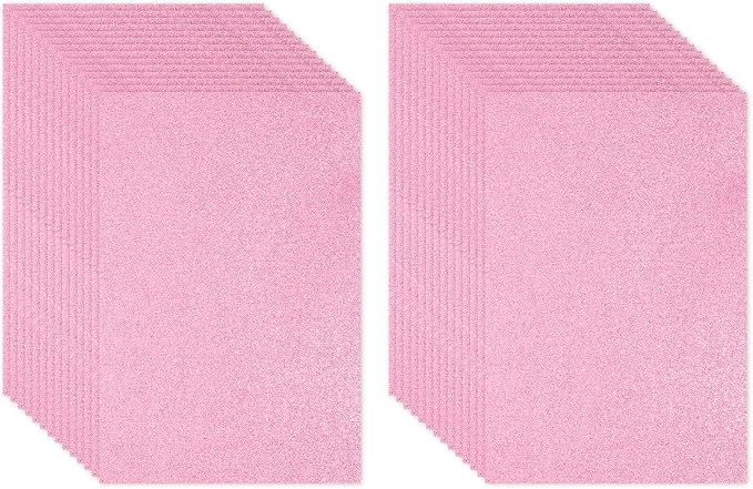 PATIKIL 30Sheets Pink EVA Glitter Foam Sheet 11.8 x 7.9 Inch 2mm Thick Sparkle by PATIKIL
