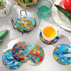 EWJRNSF 8 PCS Small Diamond Art Coasters Kits, Diamond Painting Coasters - Image 7