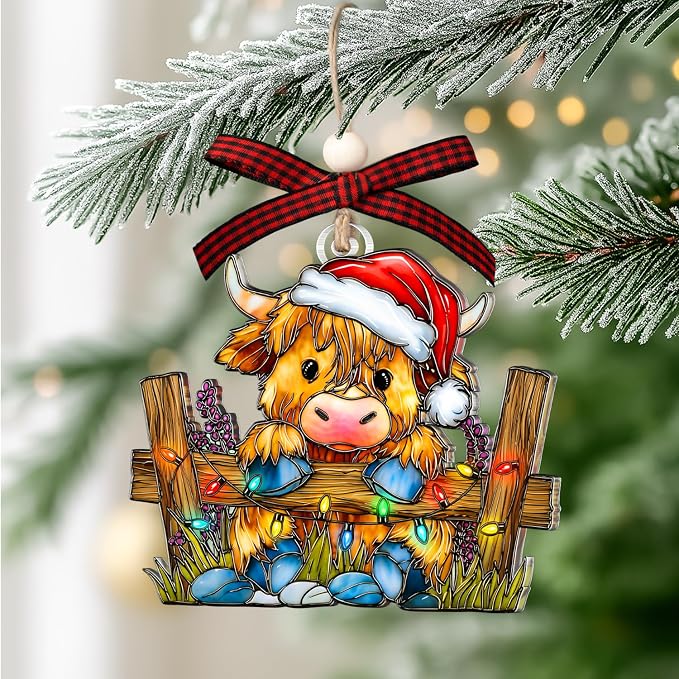 Highland Cow Christmas Ornaments - Image 4