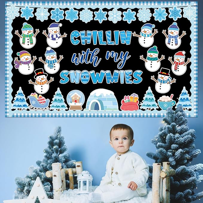 Winter Bulletin Board Decoration Set Christmas Snowman Classroom Decorations - Image 5