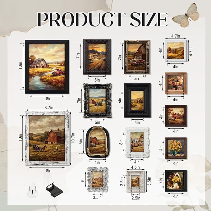 Kathfly 15 Pack Vintage Picture Frames - Image 3
