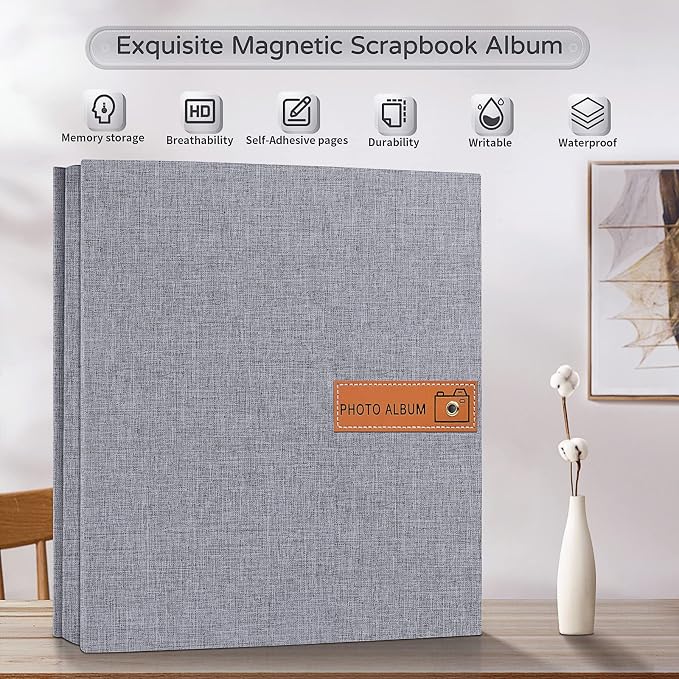 Popotop Large Photo Album Self Adhesive 4x6 5x7 8x10 Scrapbook Album DIY - Image 2