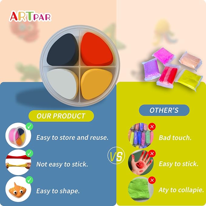 ARTPAR Air Dry Clay Kit for Kids, 12 Marine Animals‌ Modeling Magic Clay Set | - Image 4
