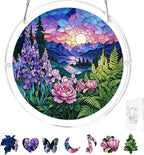 83 Pieces Acrylic Puzzle Suncatcher, Stained Glass Style Art DIY Puzzle by REAIJUNPIN