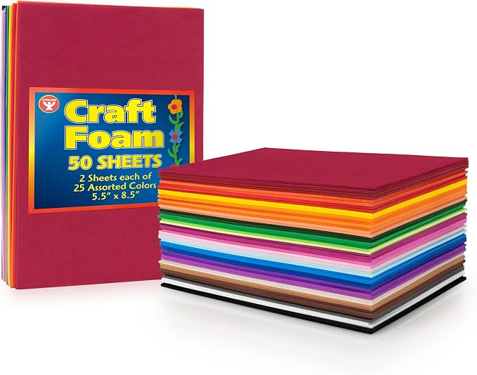 Hygloss Colorful Craft Foam Sheets by HyglossProductsInc