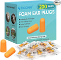 TICONN 200 Pairs Foam Ear Plugs, Individually Wrapped 32dB NRR Noise Reduction by TICONN