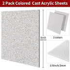 2 PCS 8 x 8 inch Glitter Colored Plexiglass Acrylic Sheets - Image 2