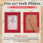 1 Pack 5 x 7 Picture Frame, Wood Beaded Boho Photo Frame, Vintage Photo Display - Image 2