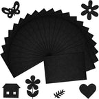 20 Pcs Black Felt Fabric Sheet 8" x 12" Assorted Color Felt Fabric Sheets by Bringsparkletoeverydaylife