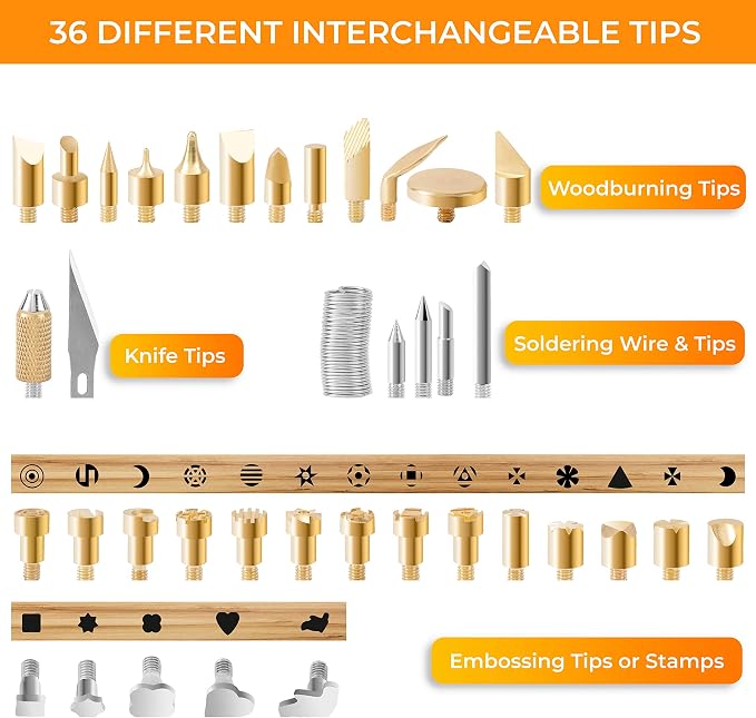 Premium Wood Burning Kit 43PCS, Dual Power Mode Wood Burner Pen Tool - Image 5