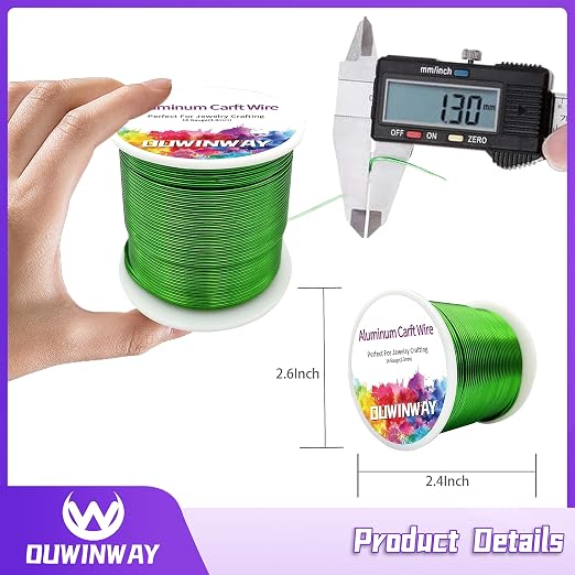 16Gauge Green Aluminum Crafts Wire 154FT, - Image 2
