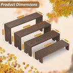 2 Set Wooden Cupcake Stand for Decor, 4 Tiered Stackable Display Risers - Image 3