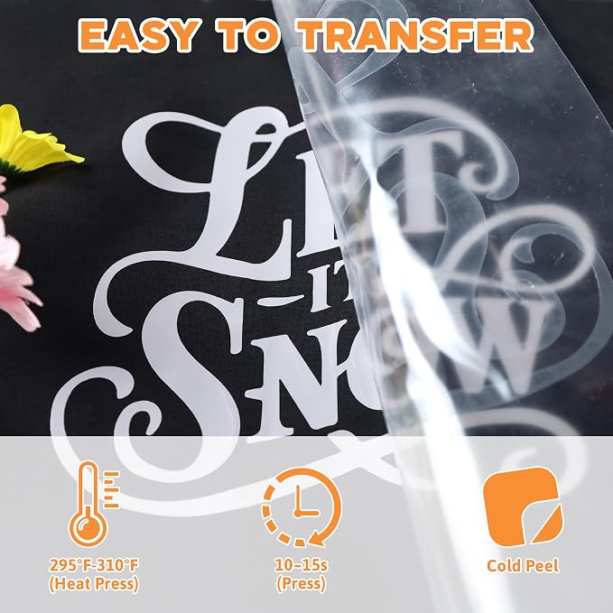 HTVVETUR Iron on Vinyl 12Inch by 60ft Heat Transfer Vinyl - Image 4