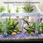FUTUREPLUSX 1LB Purple Flat Glass Marbles, Glass Pebbles, Aquarium Rocks Fish - Image 5
