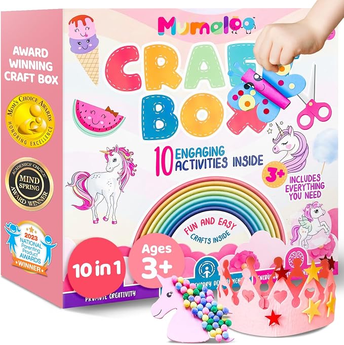 Mumaloo Kids Craft Kit – 10 Unicorn & Mermaid Art Projects | No Mess · All by Mumaloo