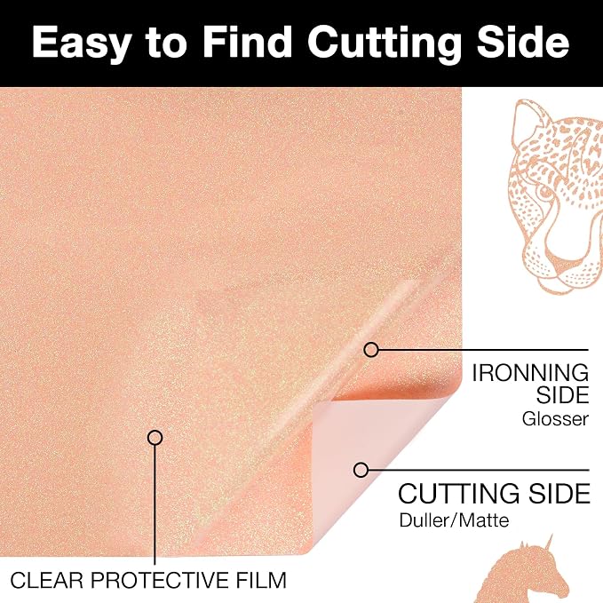 TORC Blush Glitter HTV Heat Transfer Vinyl Roll 12 inch x 5 ft Iron on Vinyl - Image 3