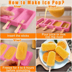 Mity rain 2 Pack Cake Pop Molds Silicone, 8 Cavity Reusable Cakesicle Molds | - Image 5