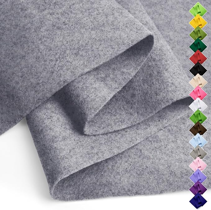 Soft Felt Fabric Sheet 18" x 36", 1.6mm Acrylic Craft Felt, Heather Gray | Soft by AblemeDeco