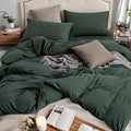 PURE ERA Jersey Knit Forest Green Duvet Cover Set 100% T-Shirt Cotton Super by PUREERA