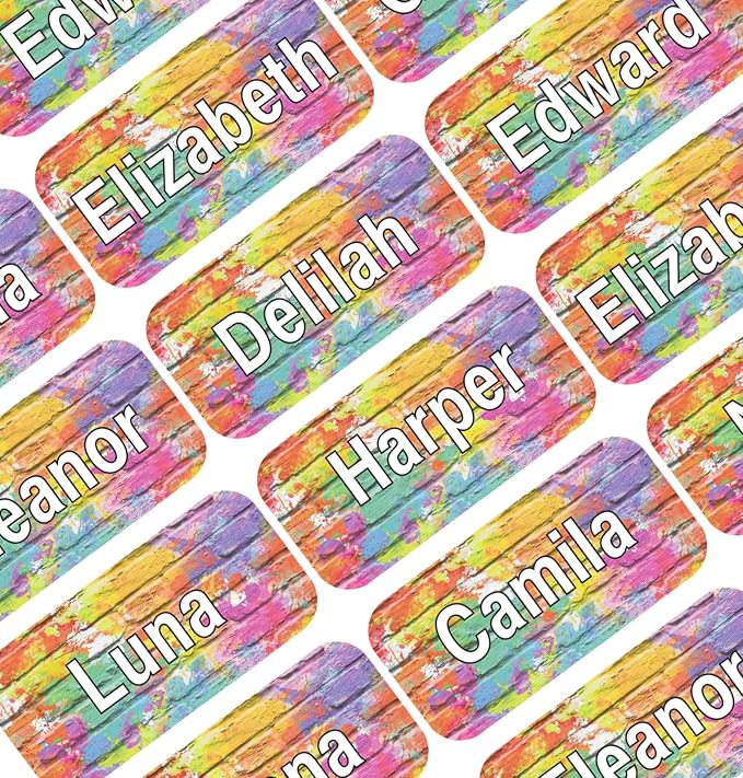Personalized Name Labels for Kids – 60 Waterproof Peel-and-Stick Labels for by GILBIN