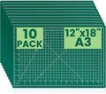 Cutting Mat 12"x18", 10 Pack Double-Sided 5-Ply Self Healing Sewing Cutting Mat by CLOYAN