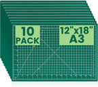Cutting Mat 12"x18", 10 Pack Double-Sided 5-Ply Self Healing Sewing Cutting Mat by CLOYAN