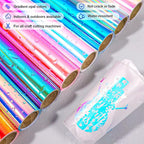 VINYL FROG Opal White Adhesive Vinyl 12" x5ft Holographic Craft Vinyl - Image 6