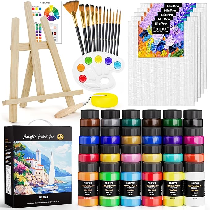 Nicpro Acrylic Paint Canvas Set by Nicpro