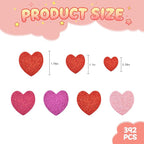 BEISHIDA 392 Pcs Glitter Foam Heart Stickers，Red Pink Purple Heart Shapes - Image 3
