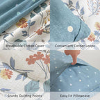 LEMIROE Botanical Cotton Comforter Twin Size - Image 5