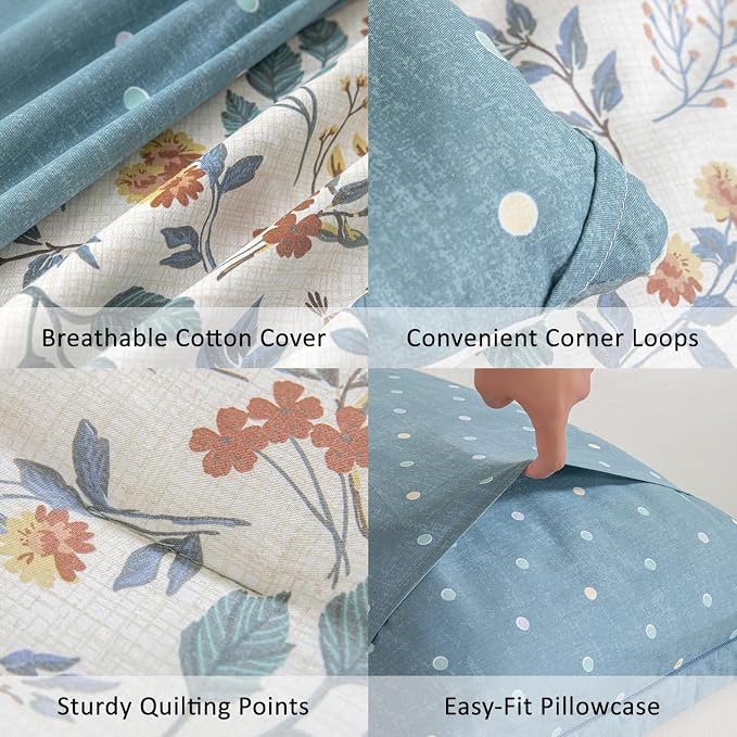 LEMIROE Botanical Cotton Comforter Twin Size - Image 5