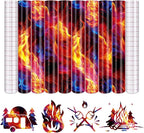 Tintnut Flame Pattern Permanent Vinyl 8 Pcs 12x10in Red Blue Adhesive Viny | by Tintnut