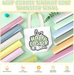 Tintnut Ligth Color Plaid Heat Transfer Vinyl, 12 Sheets Iron on Vinyl | 12x10in - Image 3