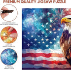 Reouinty Wooden Puzzles for Adults, Firework Eagle Jigsaw Puzzle, Wood Puzzles - Image 5