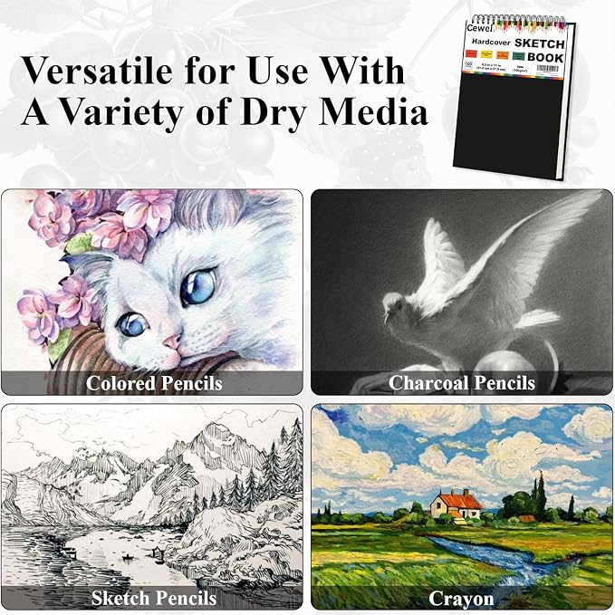 Sketch Book 8.5" x 11", 100 Sheets Hardcover Sketchbook, 68 lb /100 GSM Drawing - Image 5