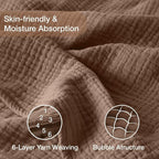 100% Cotton Muslin Blanket California King 120" x 90", 6 Layers Breathable and - Image 3
