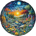Sun Moon Forest Puzzles Adults Gifts Wooden 100 Pieces 8.5 * 8.5in by Jollitot