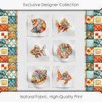 Patchwork Fish Cotton Fabric Panel – 6 Designs + Bonus Sheet 29.5×19.6 inch - Image 5