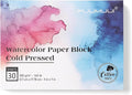 Watercolor Paper Block 5x7 Inch, Fuumuui 100% Cotton Watercolor Paper Pad of 30 by FUUMUUI