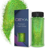 Ceya 3.8oz/ 110g Holographic Ultra Fine Glitter Powder Laser Light Green by CEYA