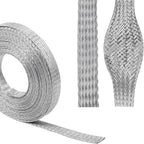 Tinned Copper Braid Wire Shielding Ground Strap Metal Cable Sleeve Expandable by BuyUneed